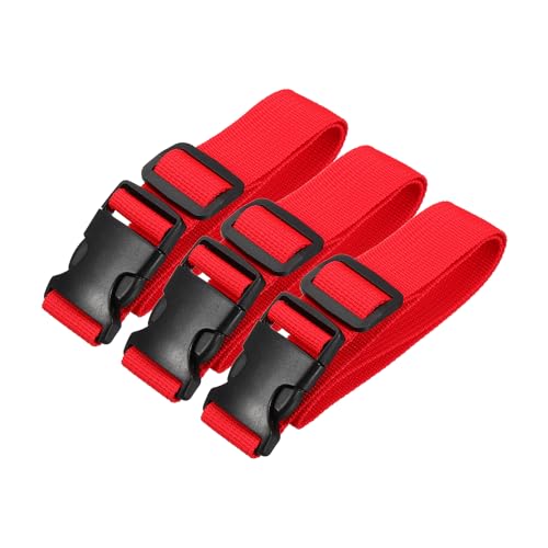 PATIKIL Utility Straps with Quick Release Buckle, (1 Inch x 2 Feet, Red) (3 Pcs) Adjustable Luggage Polyester Straps Backpack Webbing, Suit for Sleeping Bag/Camping/Hiking - color: Red, size: 1 Inch x 2 Feet