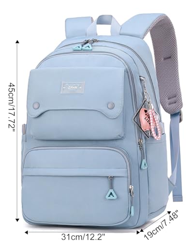 JiaYou Teen Girls Casual Backpack High Middle School Daypack Women Daily Travel Laptop Bag (1# Blue, 26 Liters) - color: 1# Blue