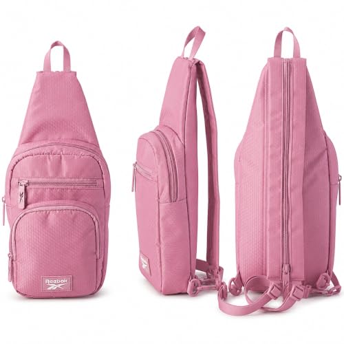 Reebok Unisex Crossbody Bag - Convertible Compact Durable Cross Body Bag for Women and Men - Gym and Travel Essentials, Size One Size, Cosmos Rose - color: Cosmos Rose