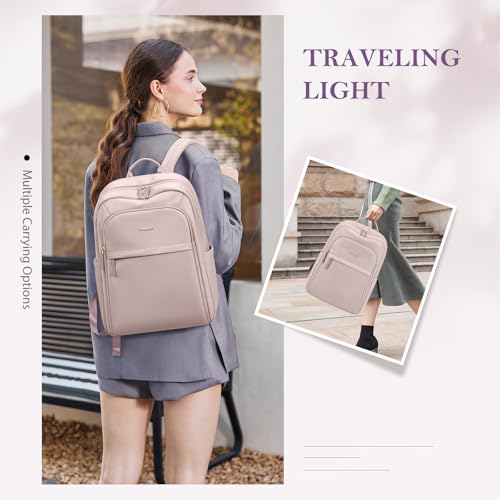 Travel Backpack for Women Personal Carry On Bag Business Weekender Hiking Multilayer Laptop Bag,16 Inch,Pink - color: Upgrade-pink, size: 16 Inch