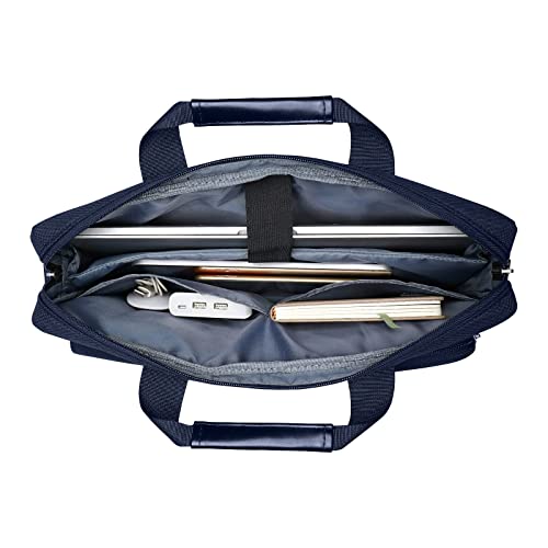 MOSISO Laptop Shoulder Bag 14 inch, 14 inch Computer Bag Compatible with HP Lenovo Dell ASUS Acer, HP Stream, Dell Latitude with 2 Raised&1 Flapover&1 Horizontal Pocket&Handle&Belt, Navy Blue - color: Navy Blue, size: 14 inch