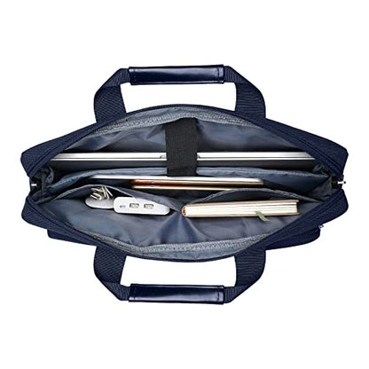 MOSISO Laptop Shoulder Bag 14 inch, 14 inch Computer Bag Compatible with HP Lenovo Dell ASUS Acer, HP Stream, Dell Latitude with 2 Raised&1 Flapover&1 Horizontal Pocket&Handle&Belt, Navy Blue - color: Navy Blue, size: 14 inch