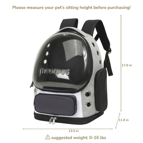 Cat Bubble Backpack Carrier, TSA Airline Approved Pet Travel Bag for Small Medium Dogs, Clear Hiking Camping Backpack for Cats, Kitten and Puppy up to 18 lbs, Gray Bubble - color: Gray Bubble