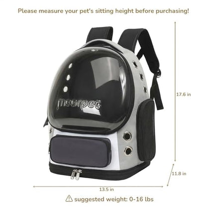 Cat Bubble Backpack Carrier, TSA Airline Approved Pet Travel Bag for Small Medium Dogs, Clear Hiking Camping Backpack for Cats, Kitten and Puppy up to 18 lbs, Gray Bubble - color: Gray Bubble