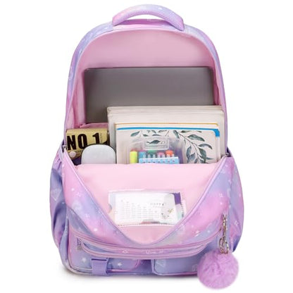 PIG PIG GIRL Kids Backpack for Girls - School Bags for Middle School Students - Book Bag for Elementary Primary - Kawaii Ita Backpack - Purple - color: Purple