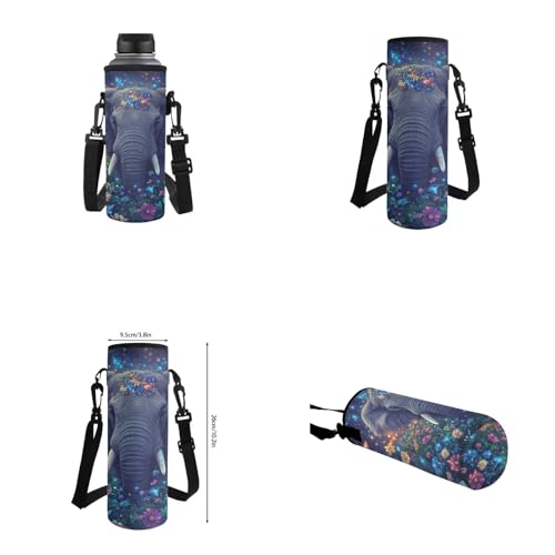 Aesthetic Elephant Backpack for Kids Girls Backpack with Lunch Box Water Bottle Holder and Large Pencil Case 4PCS Set Bookbag with Front Pocket 17 inch Lightweight School Bag with Side Pocket - color: Aesthetic Elephant