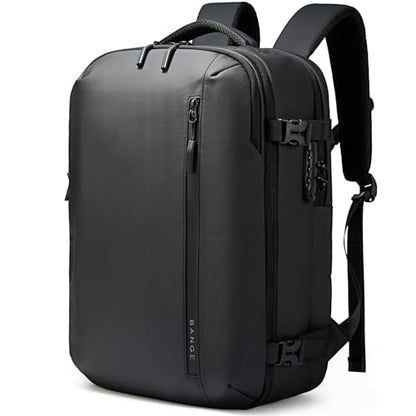 BANGE Travel Backpack with 15.6 Inch Laptop Compartment & TSA Lock for Men and Women, Water-Resistant Large Carry-On, Flight Approved,Black - style: Without Vacuum
