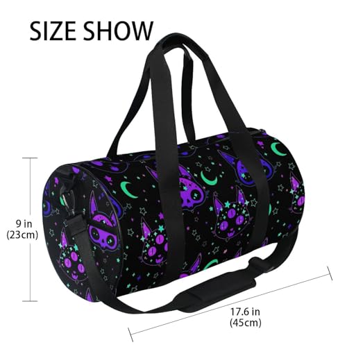 MNSRUU Duffel Bags Cat Skulls Sports Gym Bag Travel Luggage Overnight Bags for Men Women Duffel Bags for Traveling - color: Goth 17