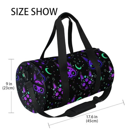 MNSRUU Duffel Bags Cat Skulls Sports Gym Bag Travel Luggage Overnight Bags for Men Women Duffel Bags for Traveling - color: Goth 17