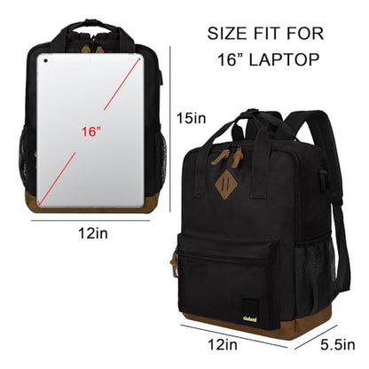 Goloni Small Carry On Travel Backpack with USB Charging Port, Lightweight Water Resistant Mini Carry-on Backpack for Men Women, Compact Personal Everyday Backpack,Black - color: Black