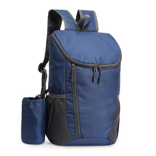 DOVO Hiking Backpack, Waterproof and Wear-resistant Lightweight Backpack Packable,Outdoor Travel Camping Daypack Foldable-BLUE - color: Blue