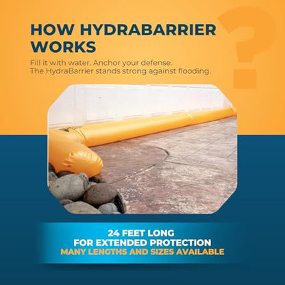 Watershed Innovations Best Sandbag Alternative - Hydrabarrier Standard 24 Foot Length 4 Inch Height. - Water Diversion Tubes that are the Lightweight, Re-usable, and Eco-Friendly - Bulk - 2 Pack - size: 24ft - Two Pack