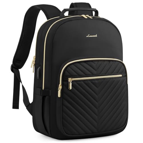 LOVEVOOK Large Travel Backpack Women with 17.3-inch Laptop Compartment, Work Business Computer Carry On Backpack Purse, Hiking Backpack Waterproof Outdoor Sports Rucksack Bag, Black - color: A Black, size: 18-Inch