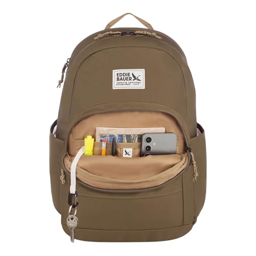 Eddie Bauer Campus Backpack 26L | Everyday Carry | Work | Travel | Commuter | Padded Laptop Sleeve | Stretch Bottle Pockets | Lightweight | Durable - Adler - color: Campus - Adler Green, size: 26L