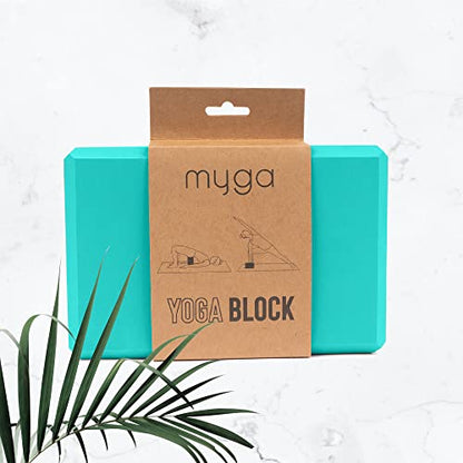 MYGA Yoga Block,Lightweight EVA Foam Yoga Brick,High Density Non-Slip Block for Yoga Poses, Pilates, Balance and Flexibility - color: Turquoise