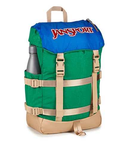 JanSport Skip Pack Backpack – 28L Capacity, Fits 13.5" Laptop, Large Main Compartment, Side Water Bottle Pocket – Ideal for Work & Travel, Jelly Kelly - color: Jelly Kelly
