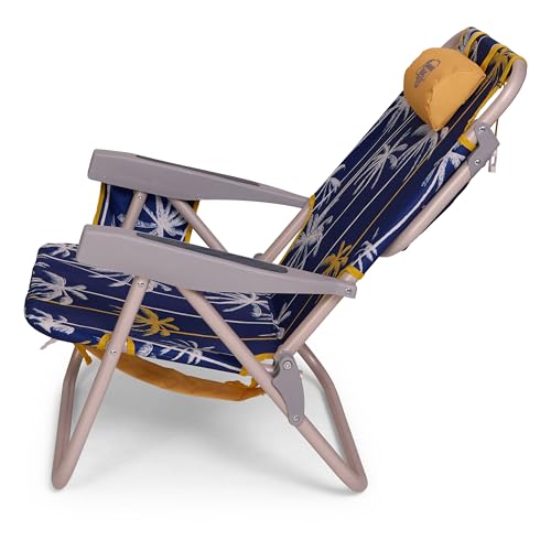 Banana Boat Backpack Beach Chair Lightweight and Portable 5-Position with Lay Flat Outdoor Heavy Duty Tanning Chair, Contrast Palm (2 PK) - color: Contrast Palm (2 Pk)