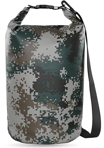 MARCHWAY Floating Waterproof Dry Bag Backpack 5L/10L/20L/30L/40L, Roll Top Sack Keeps Gear Dry for Kayaking, Rafting, Boating, Swimming, Camping, Hiking, Beach, Fishing - color: Digital Camo, size: 5L
