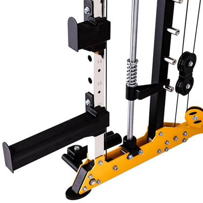 Altas Strength 3059 Smith Machine Home Gym with 1000 lb Capacity and Cables | All-in-one Smith machine with cable system, 1,000 lb capacity, safe solo training, and compact home gym design.