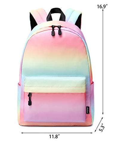 abshoo Lightweight Water Resistant Rainbow Backpacks For Teen Girls Women School Bookbags (Rainbow) - color: Rainbow