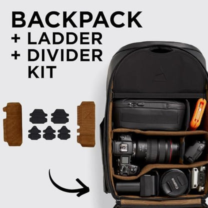 NOMATIC Peter Mckinnon Camera Pack 25L, Ladder & Divider - DSLR Camera Backpack for Men And Women, Extra Large Photography Bag, Travel Camera Backpack, Weekend Bag - style: Backpack, Ladder & Divider