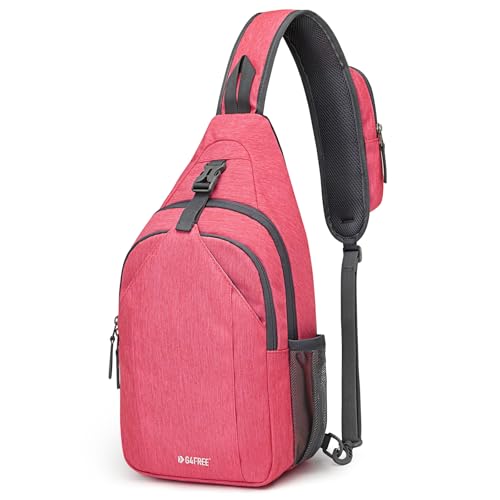 G4Free Sling Bag for Men and Women, RFID Blocking Crossbody Bag, Lightweight Sling Backpack for Travel, Hiking, Walking and Daily Use - color: Red