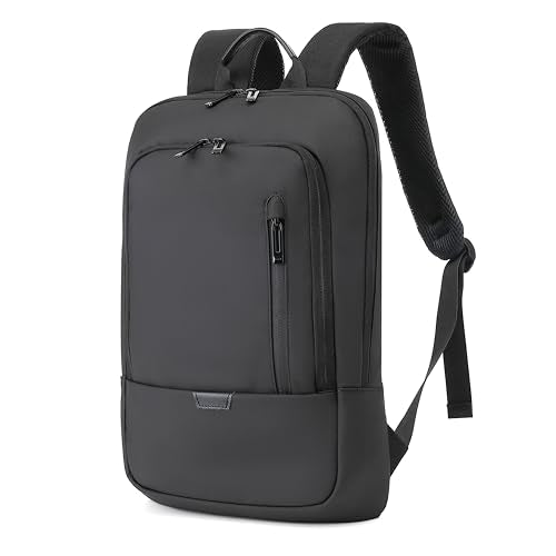 AUGUR Business Slim Backpack for Men Women 15.6 inch Water Resistant Laptop Backpack with USB Charger Computer Notebooks Lightweight Small Backpacks For School/Travel/Business/Work/College Bag - color: 1505 15.6 Inch Black
