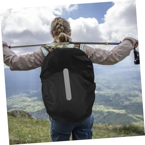 Toyvian Backpack Rain Cover with Reflective Strip for Complete Coverage Lightweight and Compact Design for Hiking Camping Traveling and Cycling Black
