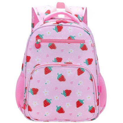 RHCPFOVR Kids Backpack for Girls - Girls Backpack 3-8 Ages Strawberry for Kids 15 Inch School Bookbag for Kindergarten Elementary School Bookbag for Girl 1st 2nd Grade - style: Pink Strawberry