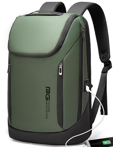 FUTURE AESTHETIC Business Smart Backpack Waterproof fit 15.6 Inch Laptop Backpack with USB Charging Port,Travel Backpack - color: Green