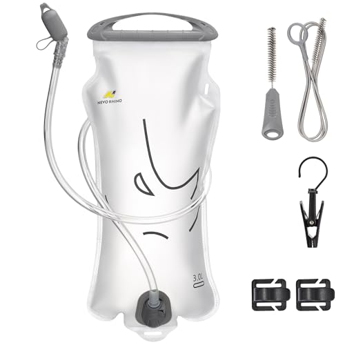 N NEVO RHINO Hydration Bladder 2L-3L,Water Reservoir for Hiking Backpack Leak Proof Water Storage Bladder,BPA-Free Water Pouch Hydration Pack for Camping Cycling Running - color: 3L-with clean kit
