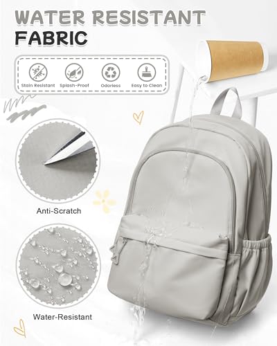 Small Grey Backpack for School Women Girls, Waterproof Bookbag Cute High School Backpack for Men Teen Boys, Lightweight Travel College Back Pack Mochilas Escolares para Casual Daypack - color: A0-grey