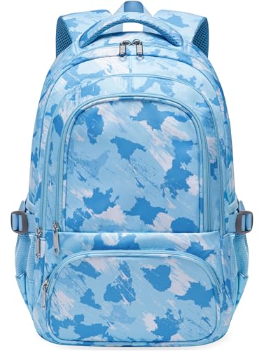 BLUEFAIRY Kids Backpacks for Boys Girls Ages 6-8 8-12 Elementary Middle School Backpack 17 Inch Back to School Bookbag with Laptop Compartment Mochilas Escolares para Niños Niñas (Blue) - color: Blue