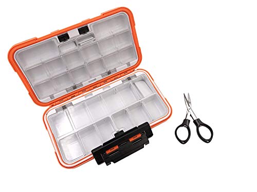 Waterproof Fishing Lure Box Spoon Hooks Baits Storage Tackle Box Containers for Casting Fishing Fly Fishing,Large/Medium/Small Lure Case - color: Orange-Large