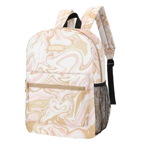 AEROPOSTALE Fieldtrip Unisex Backpack - AE Mens and Womens Bag for Everyday Use - Vanilla Sky - color: Taupe Marble