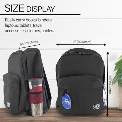 BAZIC 1050 Classic Backpack, Black, 17" - color: Black, size: 17"