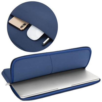RAINYEAR 13 Inch Laptop Sleeve Compatible with 13.3" MacBook Air/Pro M1 M2 M3 M4 M5 A3449 A3240 A3113 A2681 A2338 Case Cover Bag with Front Pocket Accessories Pouch (Navy Blue) - color: Navy Blue, size: 13"