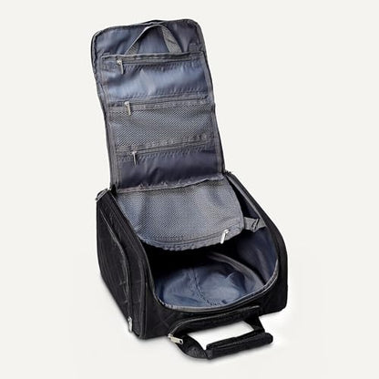 Amazon Basics Underseat Carry-On Luggage with Wheels, 14" Rolling Travel Bag with Compartments and Handle, Airline Compliant, Front Pocket, Black Quilted - color: Black Quilted