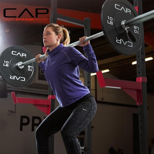 Cap Barbell Power Rack with Pull Up Bar & Attachments - Multiple Colors - color: BLACK
