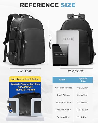 coofay Vacuum Backpack Travel with Pump Vacpack Backpack with Vacuum Seal Backpacks Traveling Backpacks Vacuum Compression Air Travel Bag Carry on Luggage - color: E-black