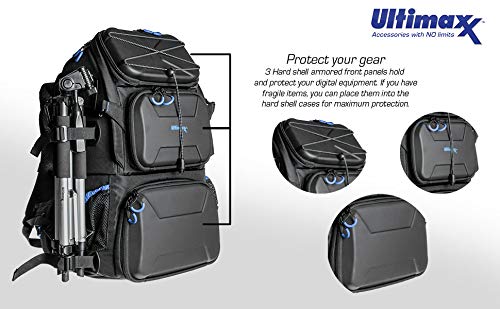 Ultimaxx Extra Large Camera DSLR/SLR Backpack for Nikon, Canon, Sony, Panasonic, Pentax, Olympus, and Fuji Cameras—an Outdoor Hiking/Travelling Backpack with 15.6 Laptop Compartment - color: Extra Large