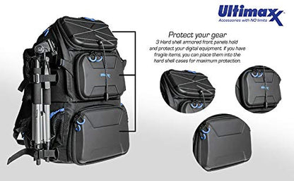 Ultimaxx Extra Large Camera DSLR/SLR Backpack for Nikon, Canon, Sony, Panasonic, Pentax, Olympus, and Fuji Cameras—an Outdoor Hiking/Travelling Backpack with 15.6 Laptop Compartment - color: Extra Large