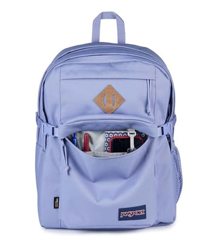 JanSport Main Campus FX Backpack - Travel or Work Bag w 15-Inch Laptop Pack with Leather Trim, Lavender Ash - color: Lavender Ash