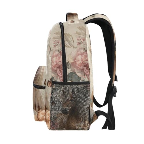 susiyo Retro Flower Horse School Backpack Bookbag Lightweight College Back Pack Travel Camping Casual Daypack for Teens Girls Boys Women Men - color: Retro Flower Horse