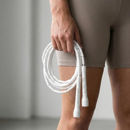Pro-Grade Beaded Jump Rope for Beginners - color: White
