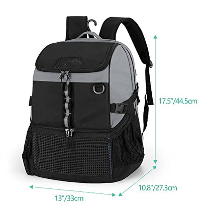 GOBUROS Basketball Bag, Soccer Equipment Bag with Ball & Shoe Compartment for Soccer Ball, Volleyball, Gym, Outdoor, Travel - color: Grey
