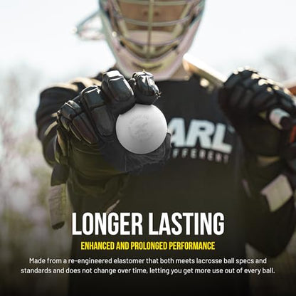 PEARL X Greaseless Lacrosse Balls by Guardian Innovations - Official Ball of NCAA Championships - Meets NOCSAE Standards and SEI/NCAA Certified - color: White, size: 100 Pack