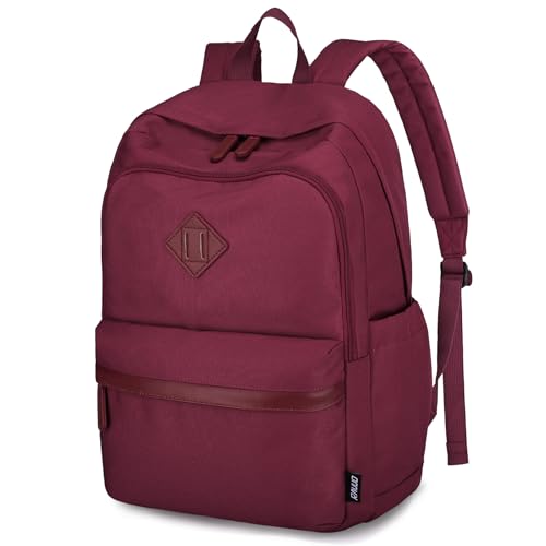 RAVUO Backpack for Women, Water Resistant School Bookbag with 15.6 inch Laptop Compartment Casual College Schoolbag Daypack for Teen Girls,Red - color: Red