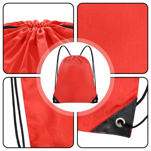 Grneric Drawstring Backpack Bulk 70Pcs String Backpack Drawstring Bags Cinch Bag Sackpack for Men Women Gym(Red) - color: Red
