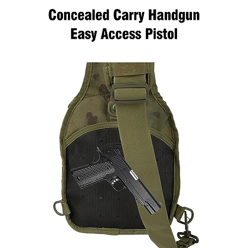 BOMTURN Tactical Backpack-1000D Waterproof Military Backpack/Laser-Cut/CCW Bags Sling Bag Tactical Satchel Shoulder Bag Men - color: Clmc